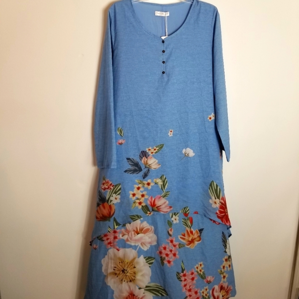 Tendency Floral Layered Caftan Kimono NWT